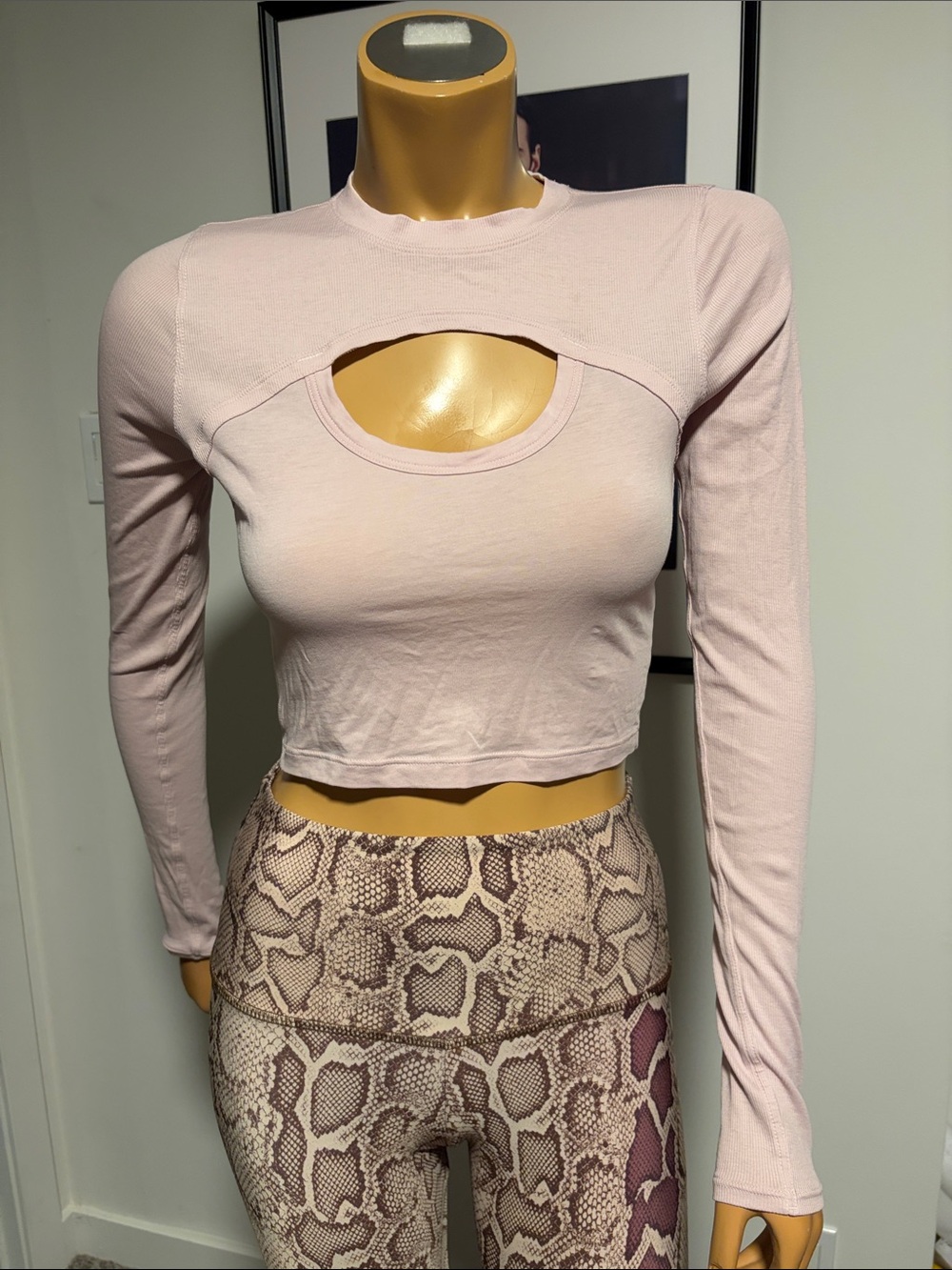 Lululemon Long Sleeve Pink Cutout Crop Top 6